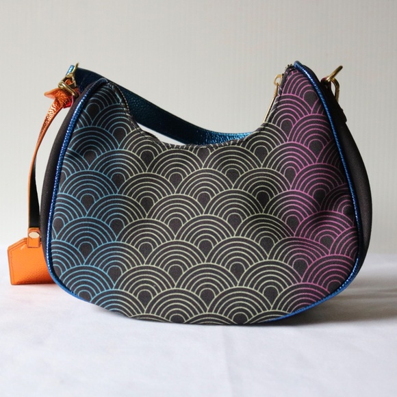Kurt Geiger London (not authentic) Small Shoulder Hobo Bag Purse Rainbow - Picture 2 of 14